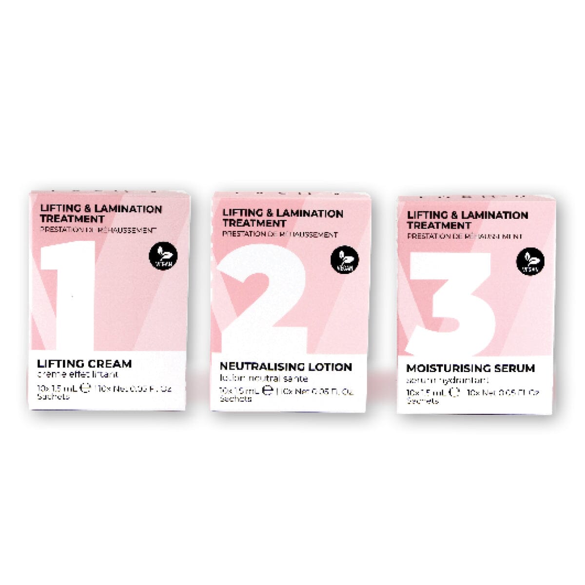 Lash Lift & Brow Lamination Solution Bundle Step 1, 2 & 3. - One V Salon